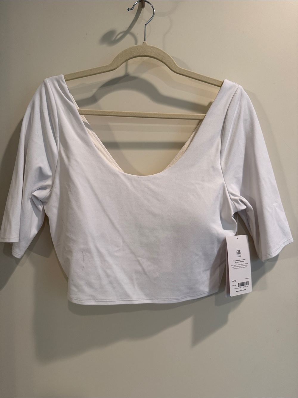 Athleta White Scoop Neck Crop Top